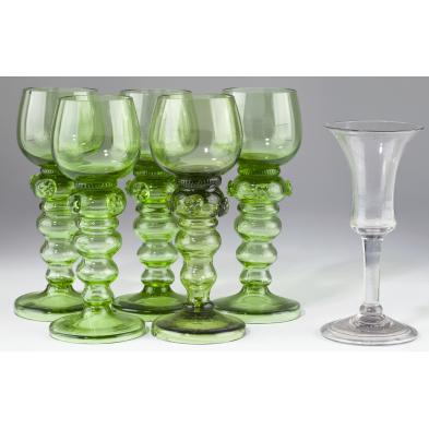 group-of-six-continental-wine-glasses