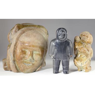 three-inuit-carved-figural-sculptures