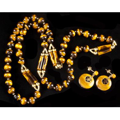 gold-and-tiger-eye-bead-necklace-and-earrings
