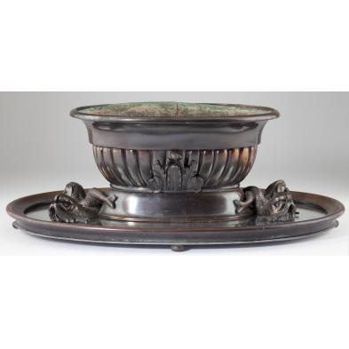 french-bronze-dolphin-planter