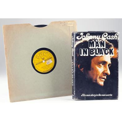 johnny-cash-autographed-book-and-sun-record
