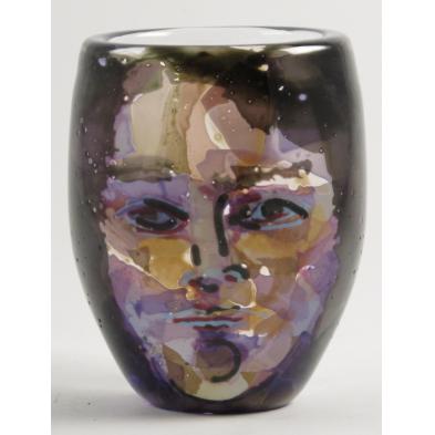 artist-signed-glass-portrait-vase-1982