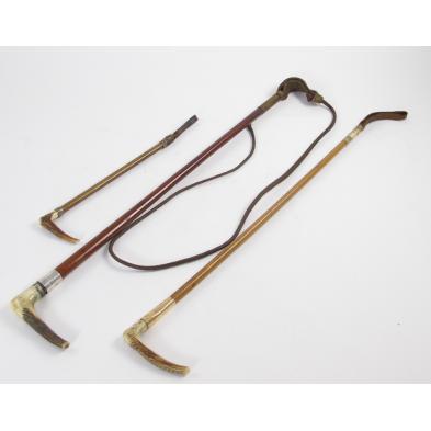three-antique-wood-and-antler-riding-crops