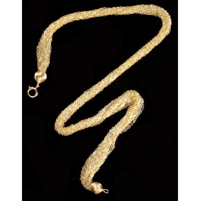 gold-multi-strand-mesh-necklace