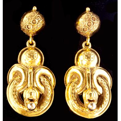 yellow-gold-drop-pendant-earrings
