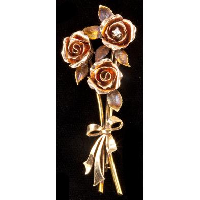 gold-and-diamond-flower-spray-brooch-krementz