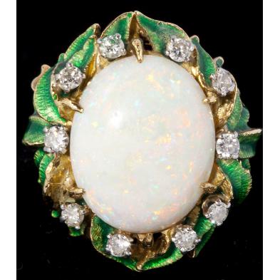 opal-diamond-and-enamel-ring