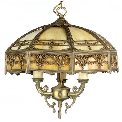 bradley-and-hubbard-slag-glass-chandelier
