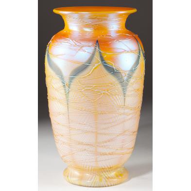 att-durand-pulled-feather-art-glass-vase