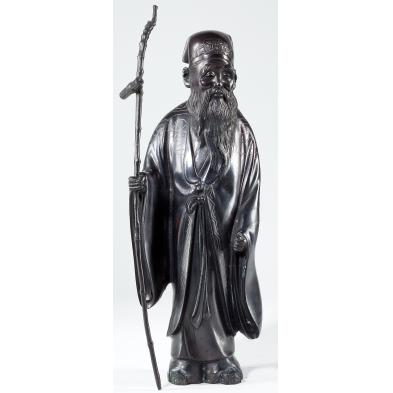 japanese-bronze-scholar-with-scroll