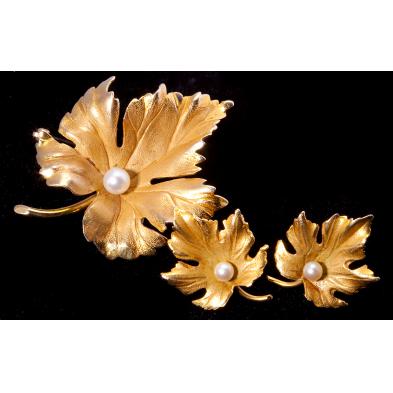 gold-and-pearl-brooch-and-earrings-tiffany-co