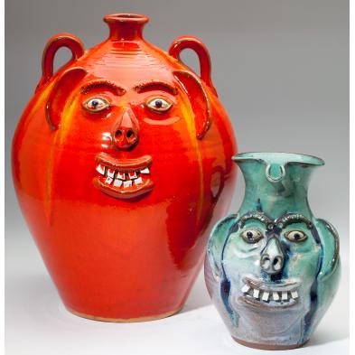 nc-pottery-two-a-v-smith-face-jugs