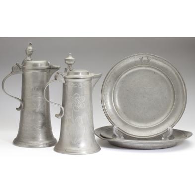 group-of-antique-pewter-tablewares