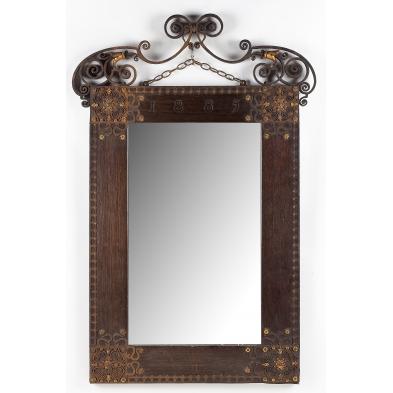 spanish-revival-iron-and-oak-mirror