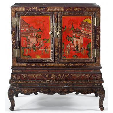 chinese-lacquered-cabinet-on-stand