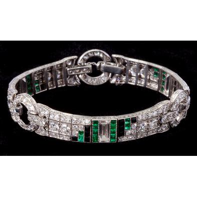 art-deco-diamond-emerald-and-onyx-bracelet