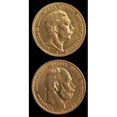 two-imperial-german-10-mark-gold-coins