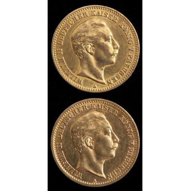 two-imperial-german-10-mark-gold-coins