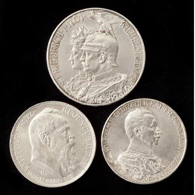 three-imperial-german-commemorative-silver-coins