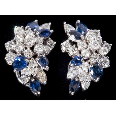 diamond-and-sapphire-earclips
