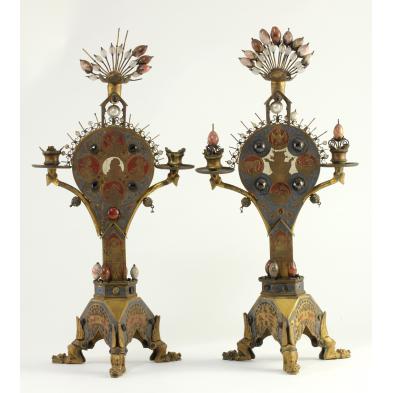 pair-of-antique-enameled-candelabra