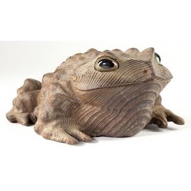 japanese-hand-carved-wooden-toad
