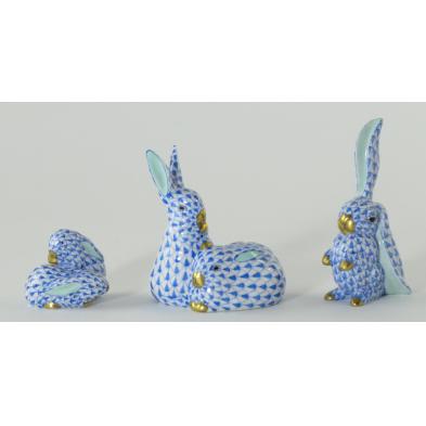 three-small-herend-rabbits