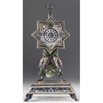french-enameled-silver-and-crystal-desk-clock