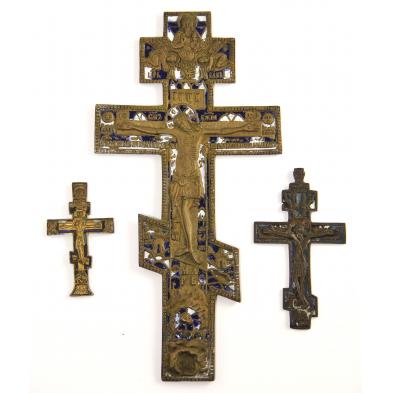 three-antique-russian-crucifixes