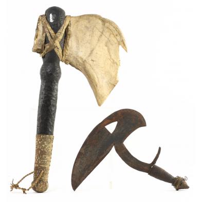 two-african-ceremonial-war-hatchets