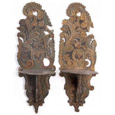 pair-of-french-carved-wood-hanging-shelves