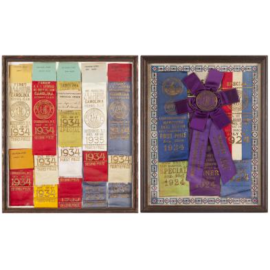 pair-of-framed-dog-show-ribbons