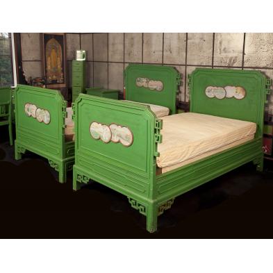 pair-of-painted-chinese-style-single-beds
