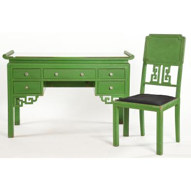 painted-chinese-style-writing-desk-and-side-chair
