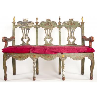 spanish-paint-decorated-triple-back-settee