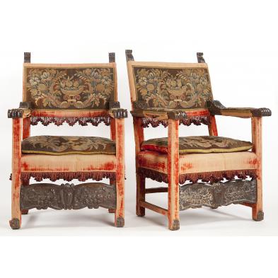 pair-of-italian-renaissance-style-open-arm-chairs