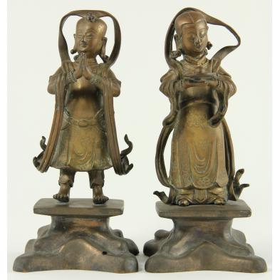 two-chinese-bronze-bodhisattva