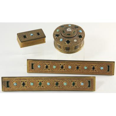 tiffany-gilt-bronze-desk-set
