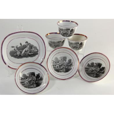 seven-pieces-of-pink-luster-ware