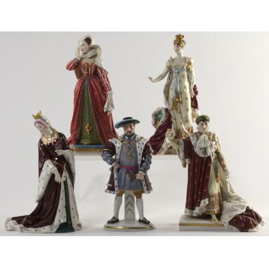 five-antique-continental-porcelain-figurines