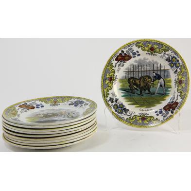 set-of-ten-french-creil-pottery-polychrome-plates