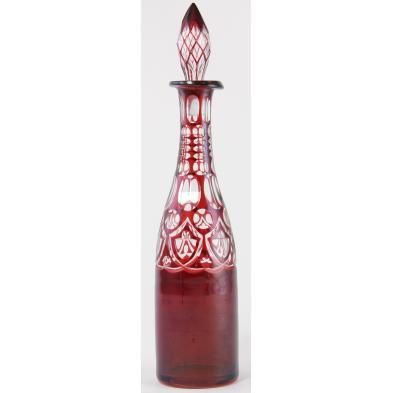 bohemian-cut-to-clear-ruby-glass-decanter