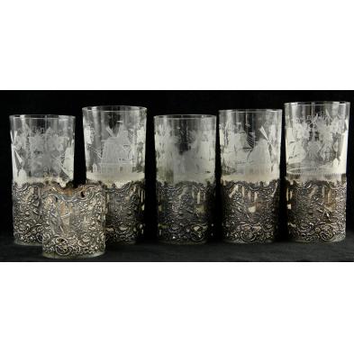 set-of-six-sterling-silver-glass-holders