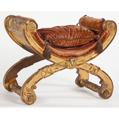 italian-empire-cruciform-gilt-wood-bench