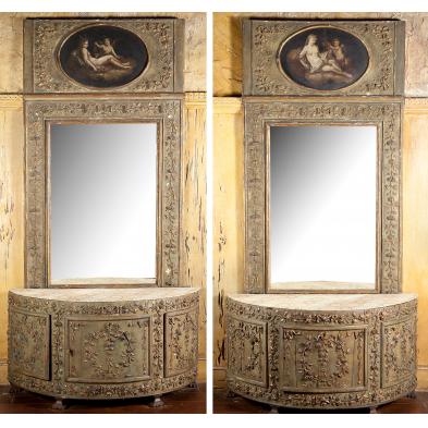 pair-of-italian-commodes-with-matching-trumeau