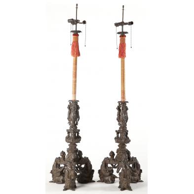 pair-of-italian-renaissance-bronze-floor-lamps