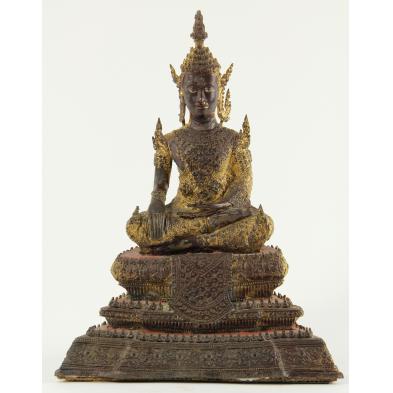 thai-gilt-metal-seated-buddha