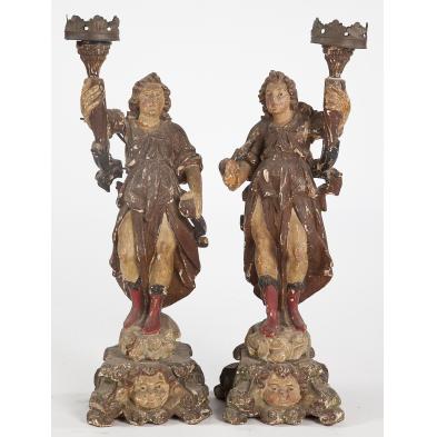 pair-of-italian-crusading-angel-figures