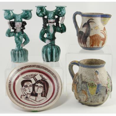 group-of-vintage-italian-pottery