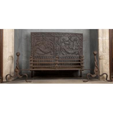 english-fireback-andiron-set